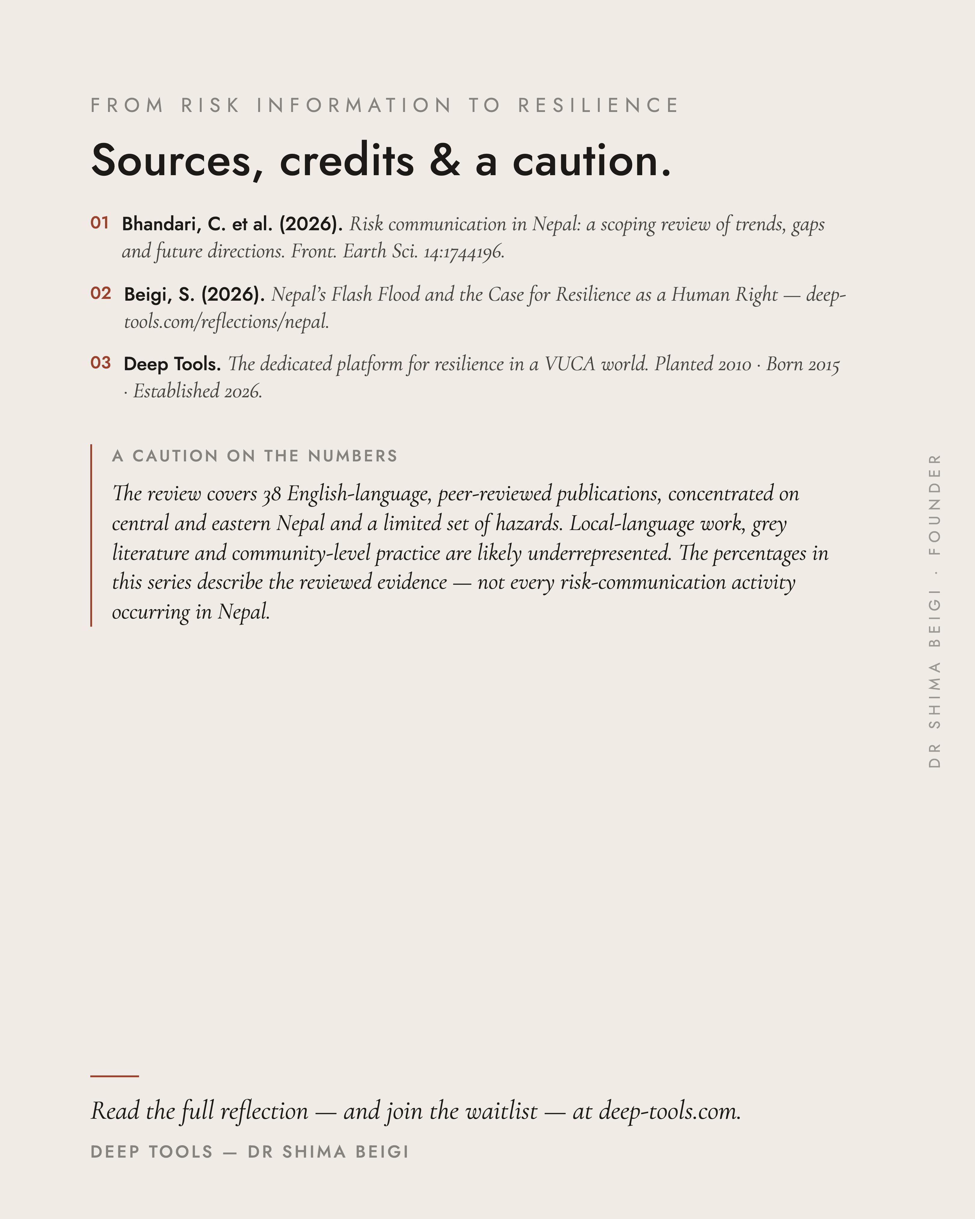Page 19: Sources & Caution