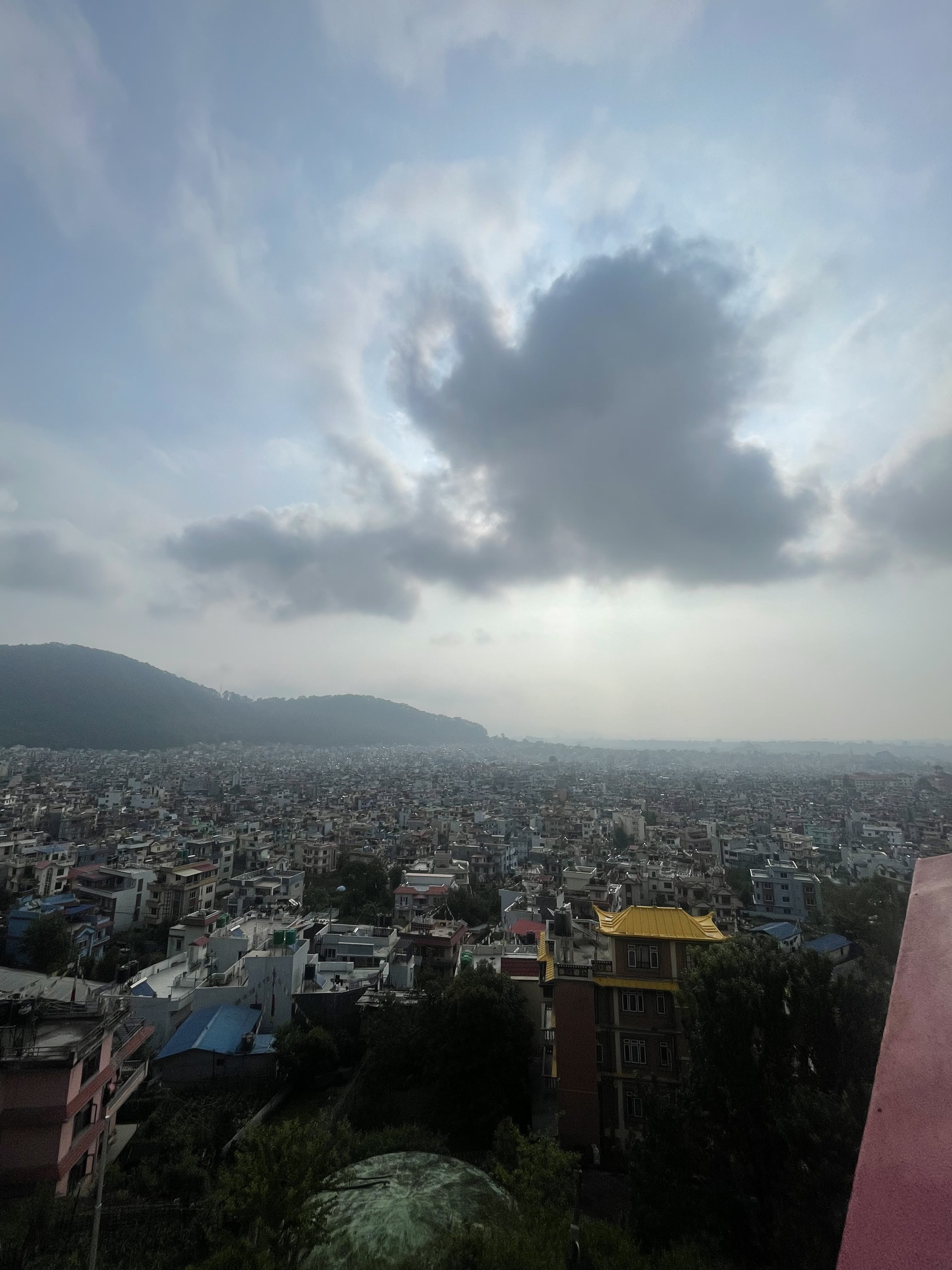 Dramatic clouds gathering over the Kathmandu Valley